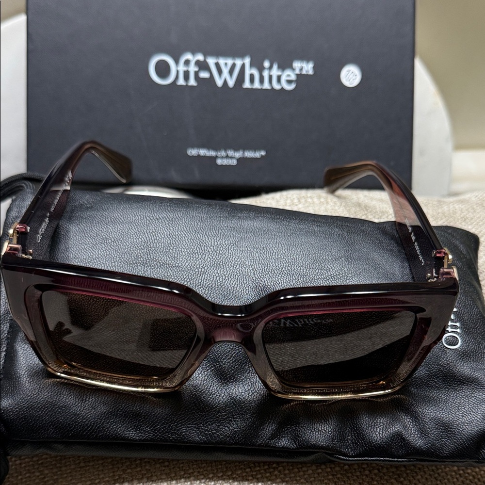 Authentic Off-White Burgundy Gradient Sunglasses